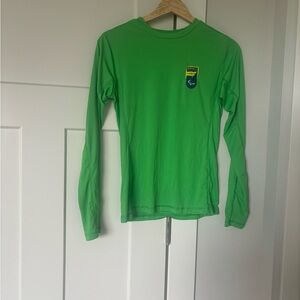 Brasil Paralympic Team lime green long sleeve shirt Size S